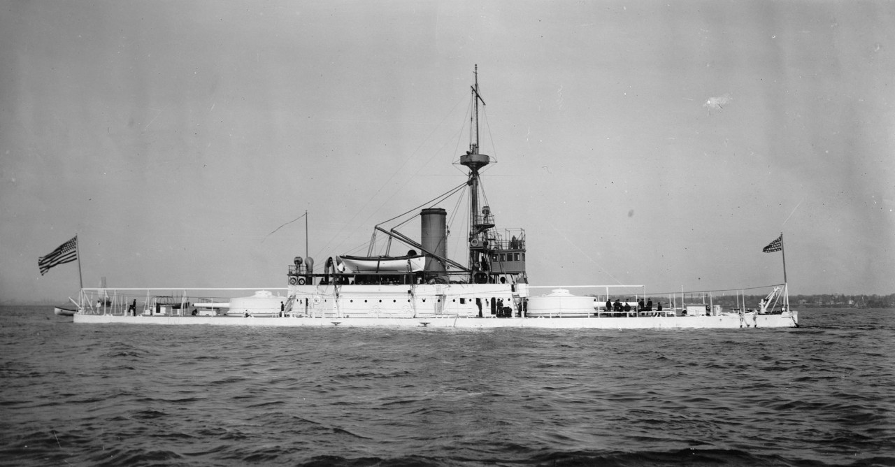 A photograph of the monitor USS Terror which participated at San Juan and other operations in Puerto Rico.