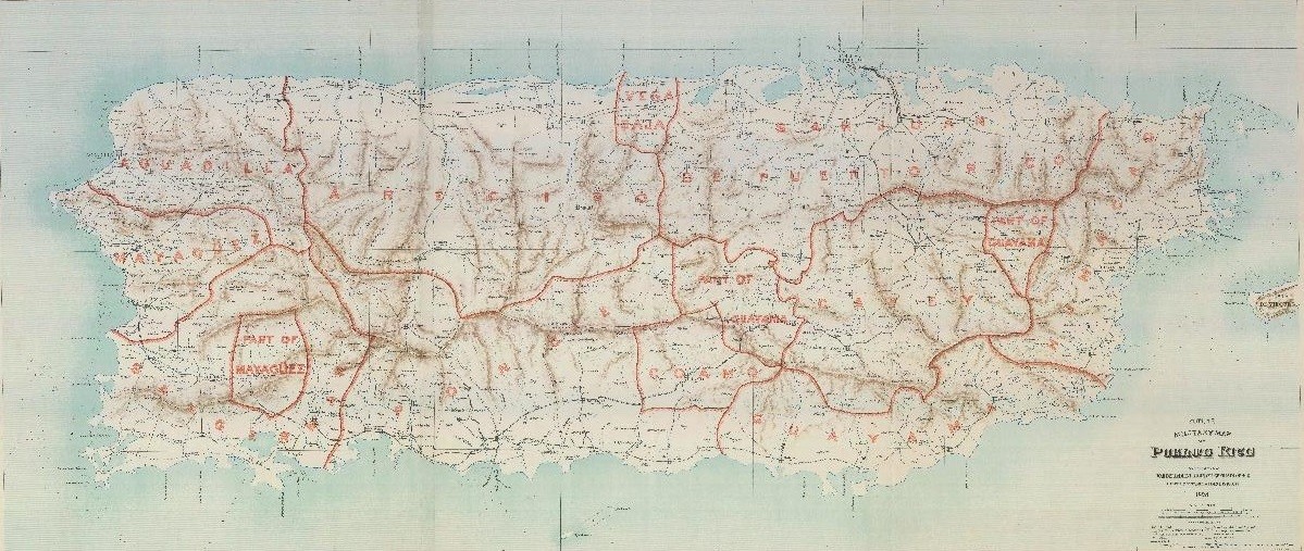 A contemporary color map of Puerto Rico.