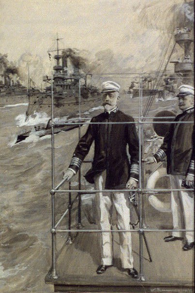 An artist's rendition of RAdm. William T. Sampson who was commander of the North Atlantic Fleet. 