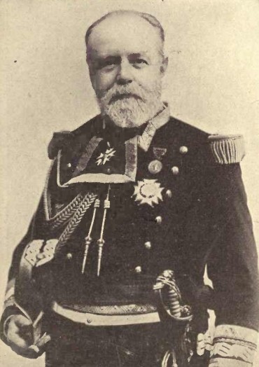 A photo of RAdm. Cervera y Topete who was the commander of the Spanish West Indies Squadron.