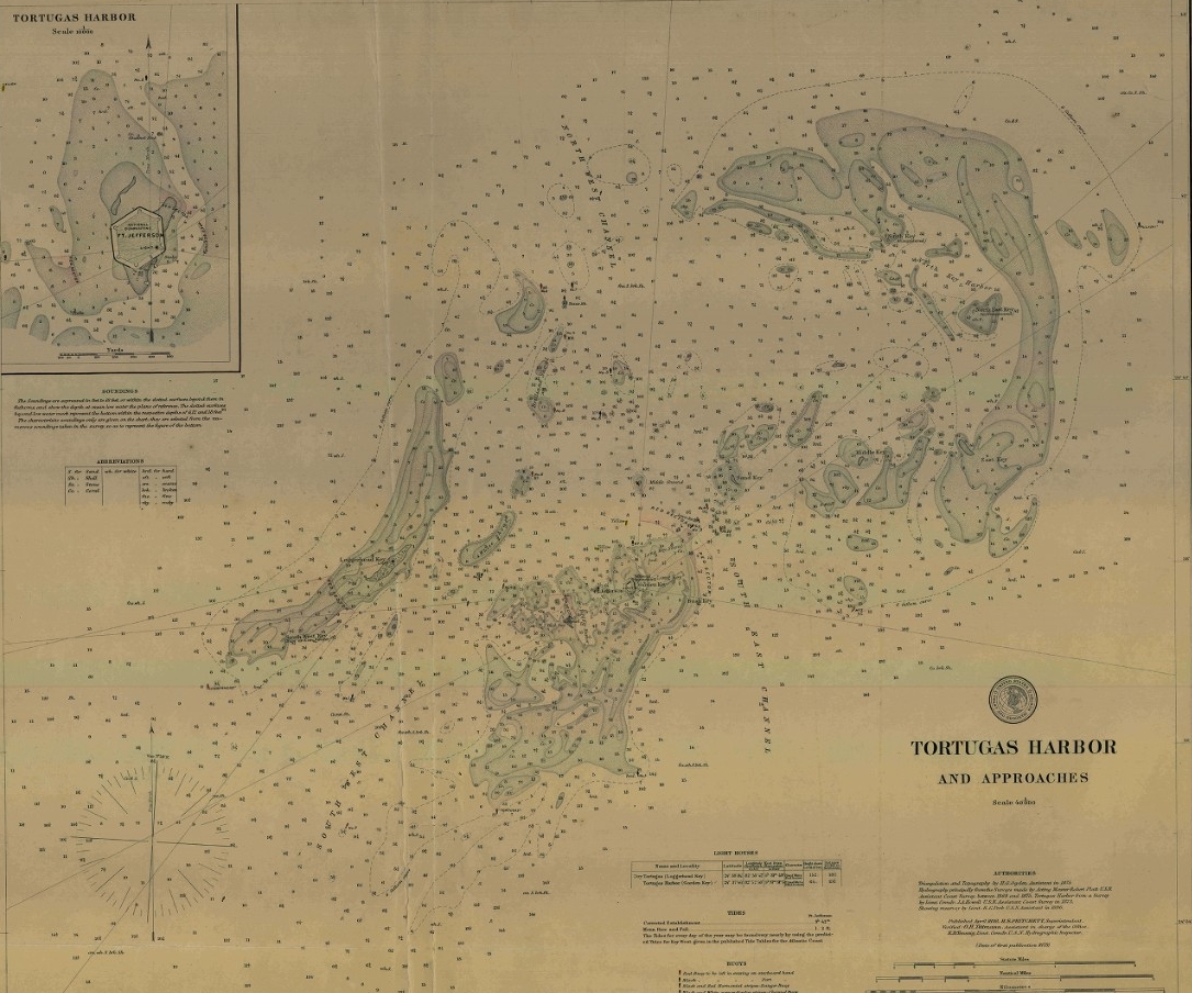 A contemporary map that shows the Dry Tortugas, a rallying point for the US Fleet operating against Cuba.