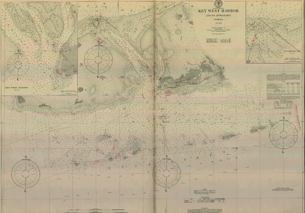 A map of the naval base at Key West which was the center for operations in the West Indies.