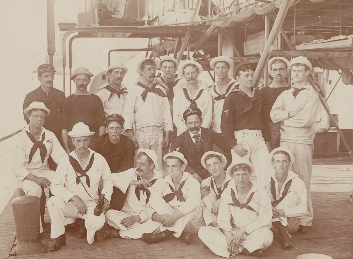A picture of the New York Militia crew on the monitor USS Nahant.