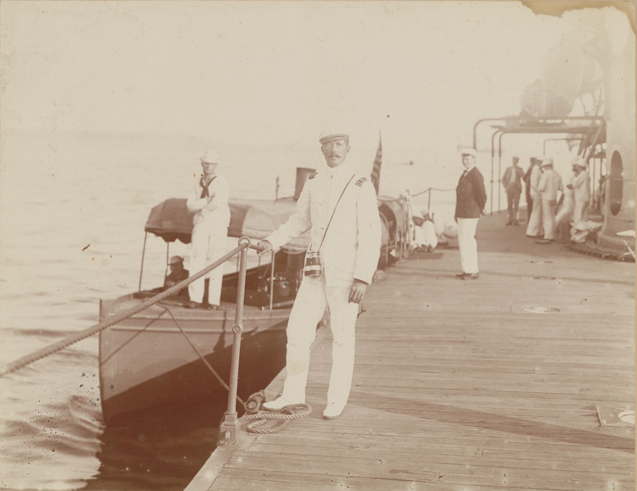 A picture of a New York Militia officer on the monitor USS Nahant.