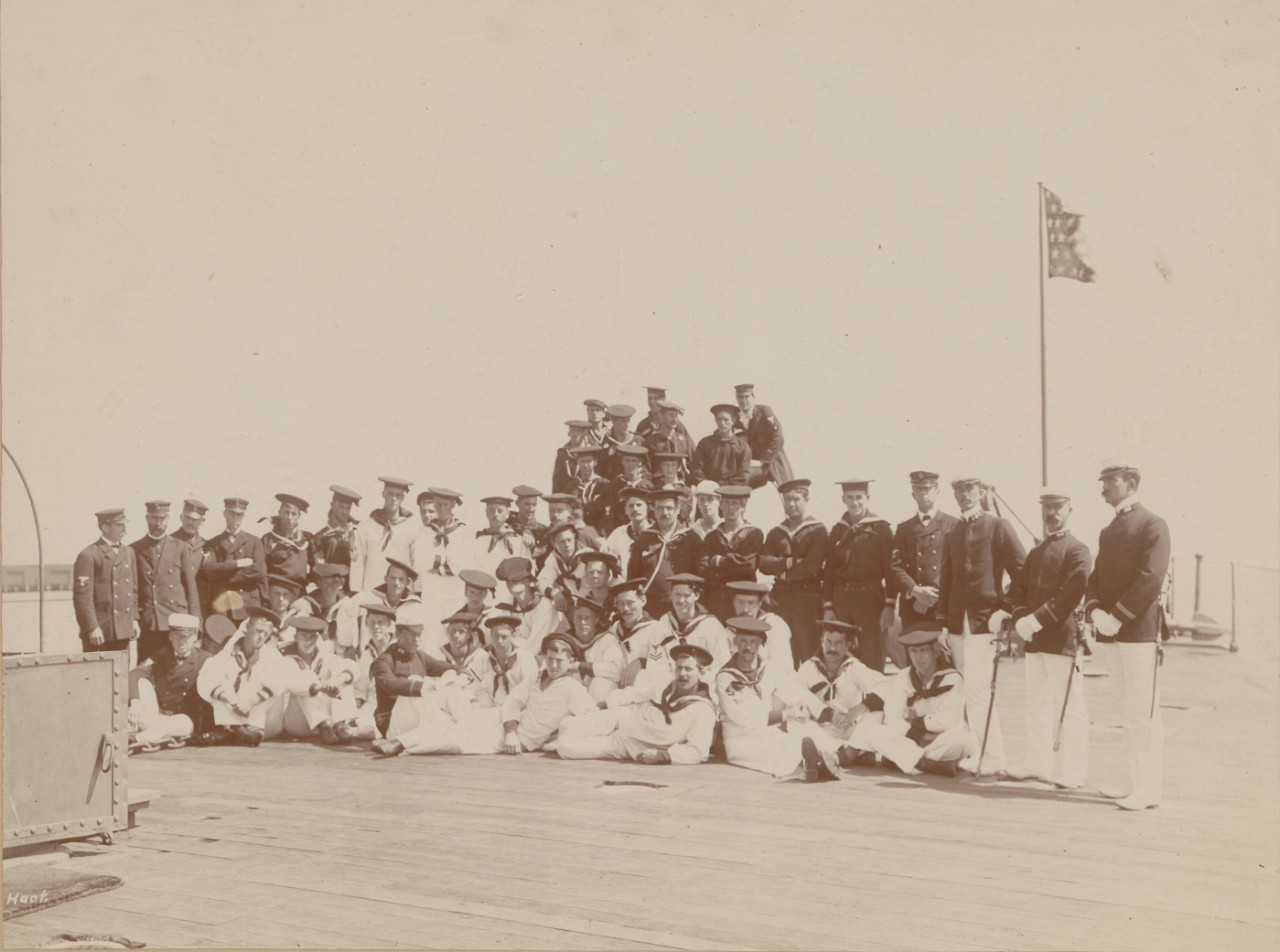 A picture of the crew of the New York Militia on the monitor USS Nahant.