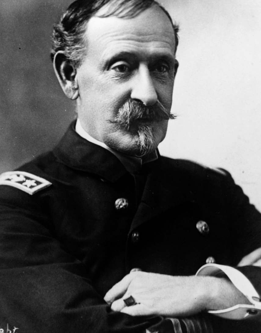 A picture of Commodore Winfield S. Schley who was commander of the Flying Squadron at Santiago.