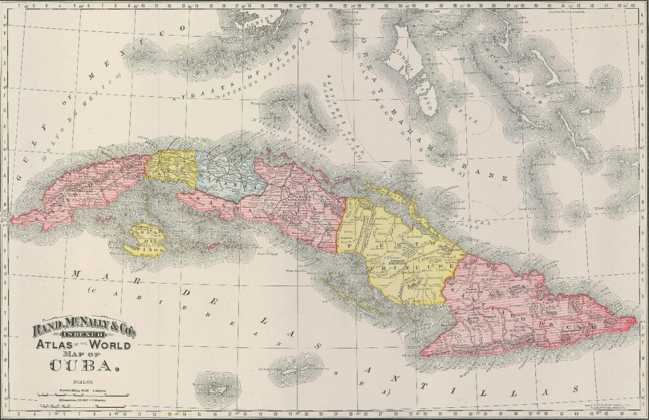 A contemporary color map of Cuba.