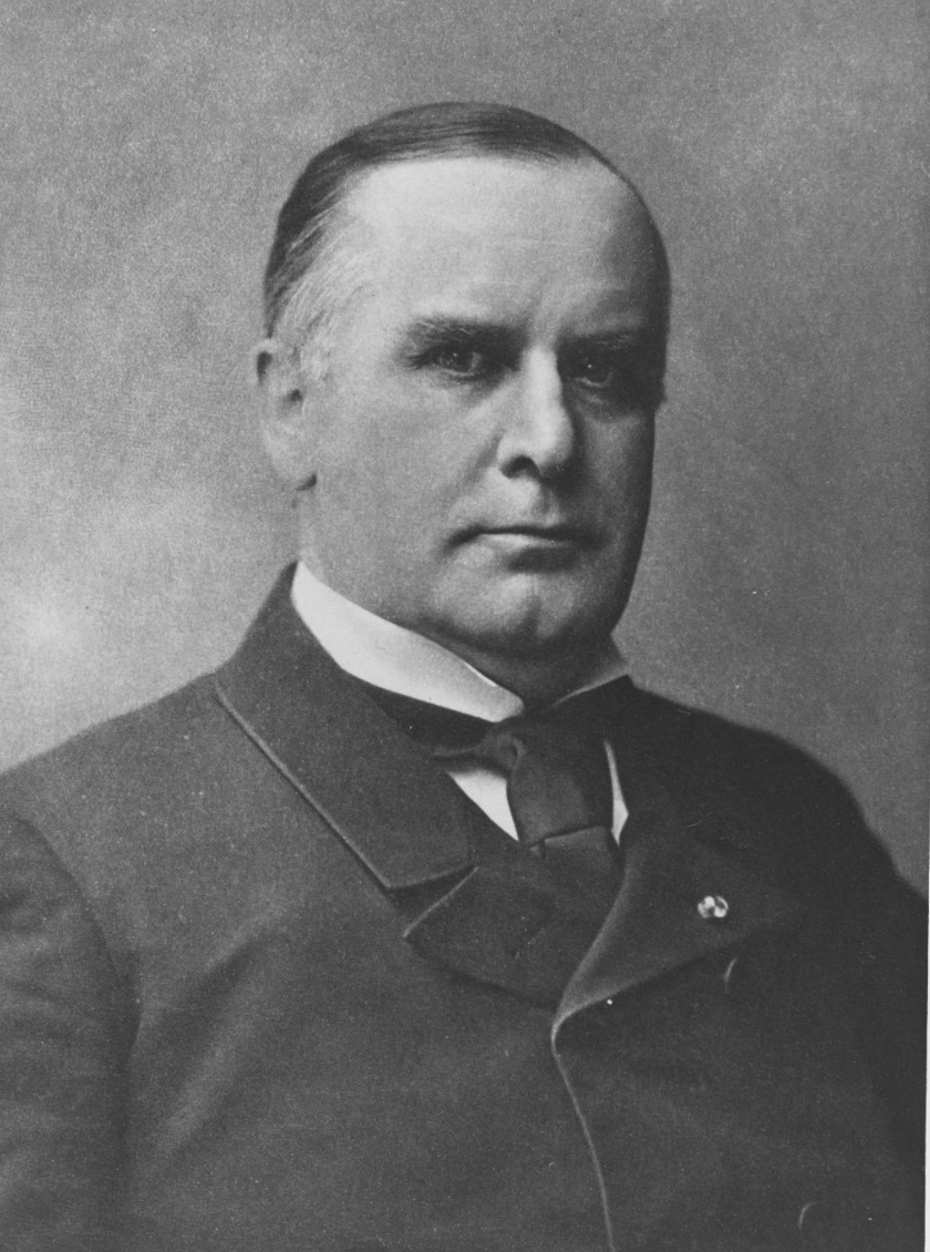 A picture of William McKinley who was president of the United States in 1898.