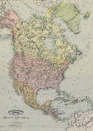 A contemporary map of North America.