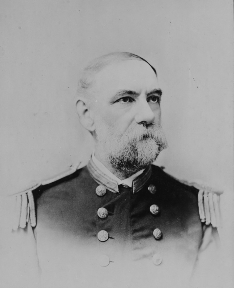 A picture of RAdm. Montgomery Sicard who contributed to the war plans against Spain.