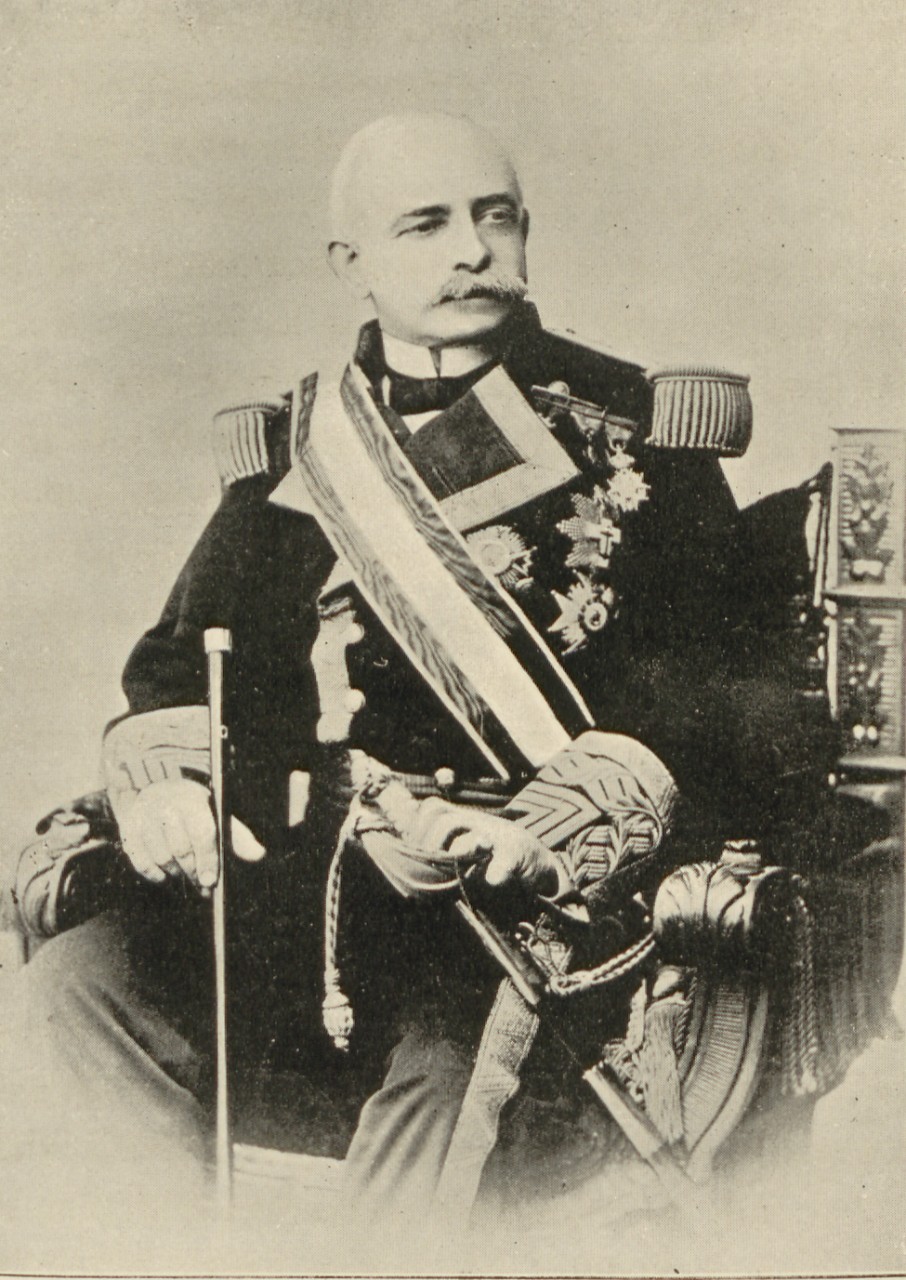 A picture of Patricio Montojo y Pasarón who was the commander of the Spanish fleet at the Battle of Manila Bay.