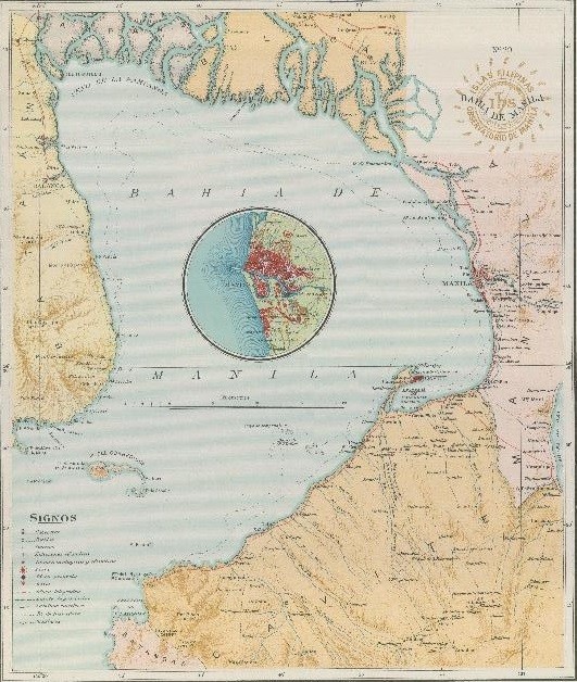 A contemporary color map of Manila Bay.