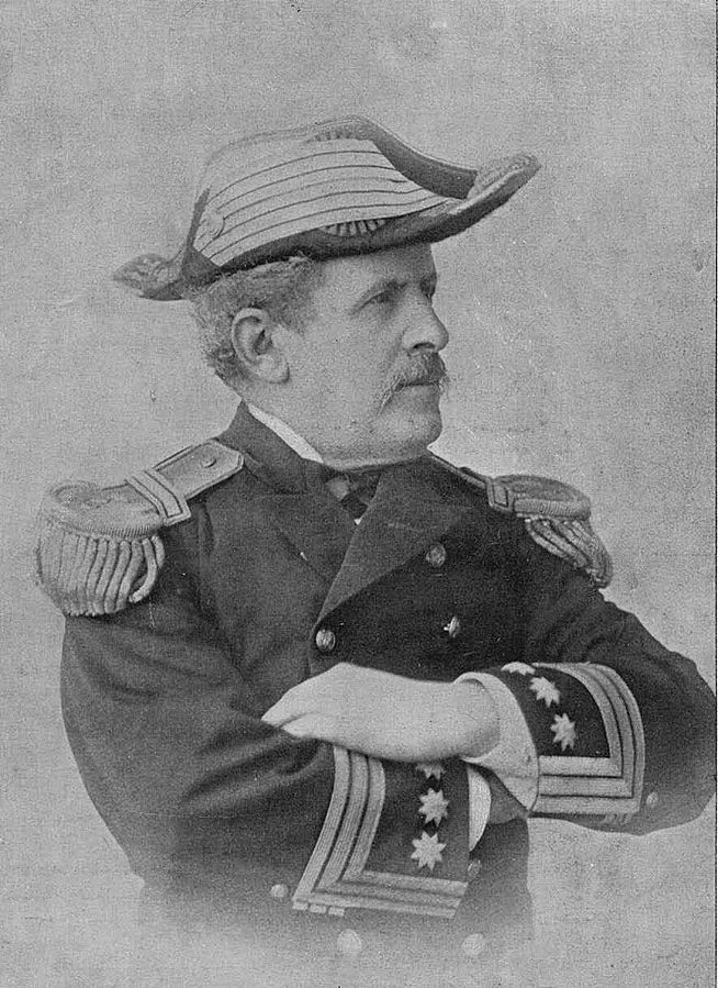 A picture of Captain Fernando Villaamil who was commander of the Spanish torpedo boats.