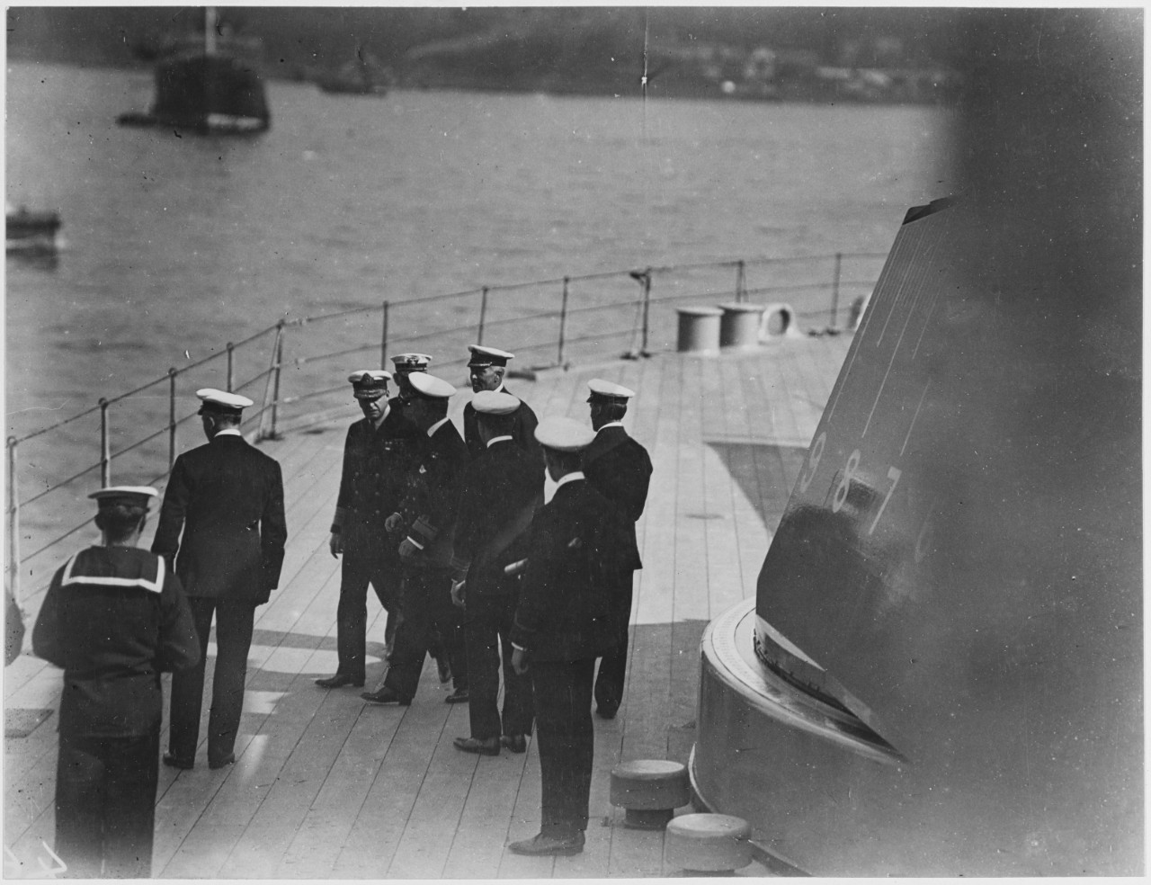 Photograph on deck of ship