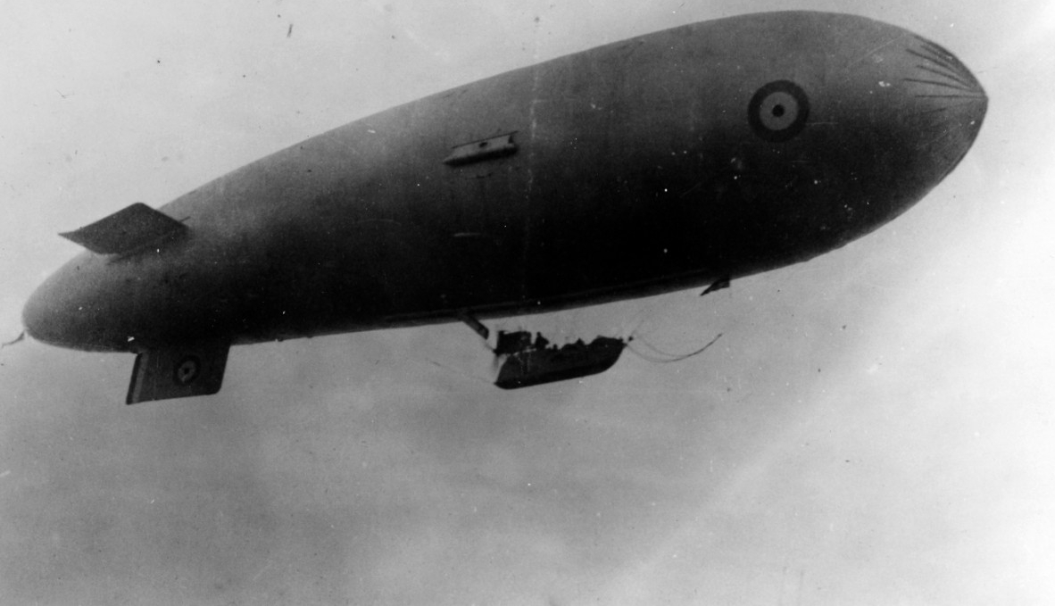 Photograph of blimp in the air