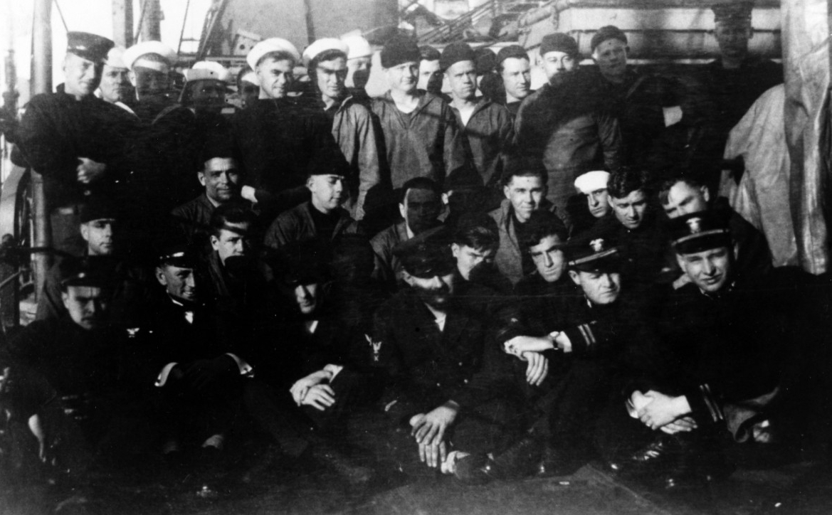 Photograph of survivors from USS Jacob Jones