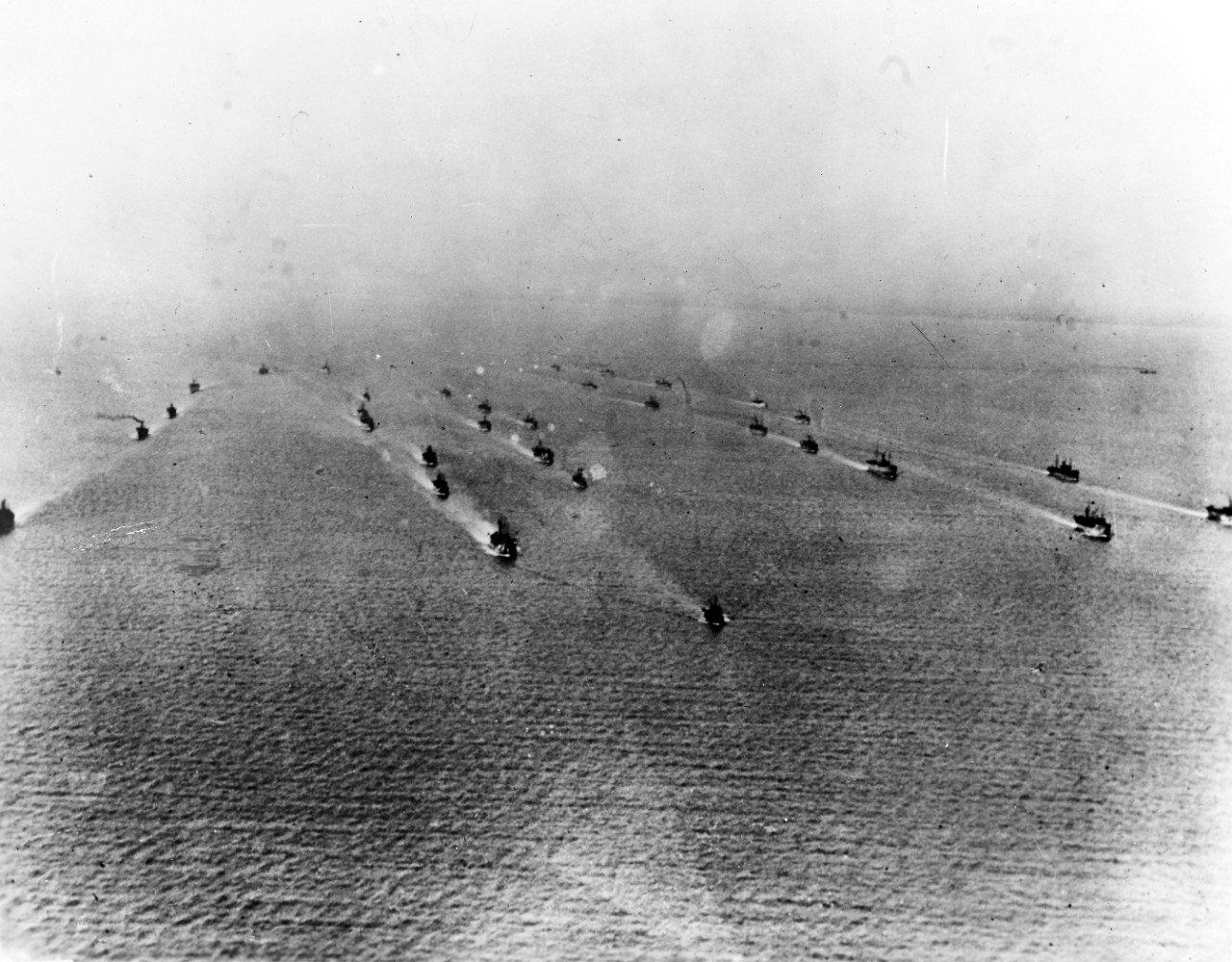 A U.S. merchant convoy crossing the ocean
