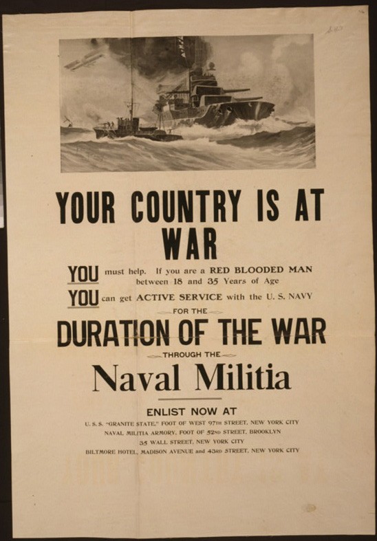 Poster advertising service in the naval militia