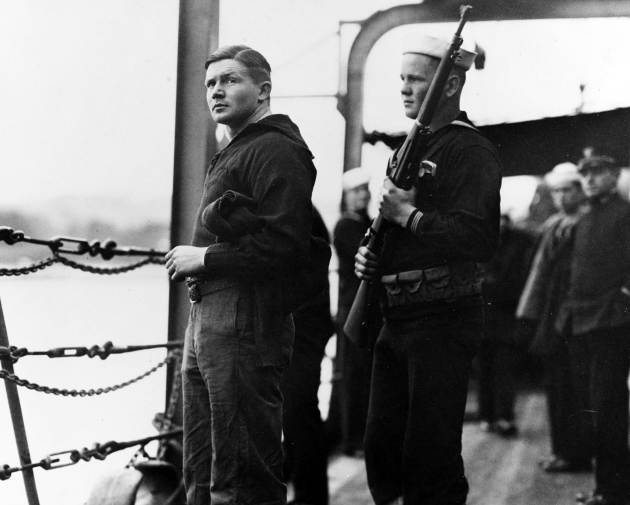Photograph of captured German submariners