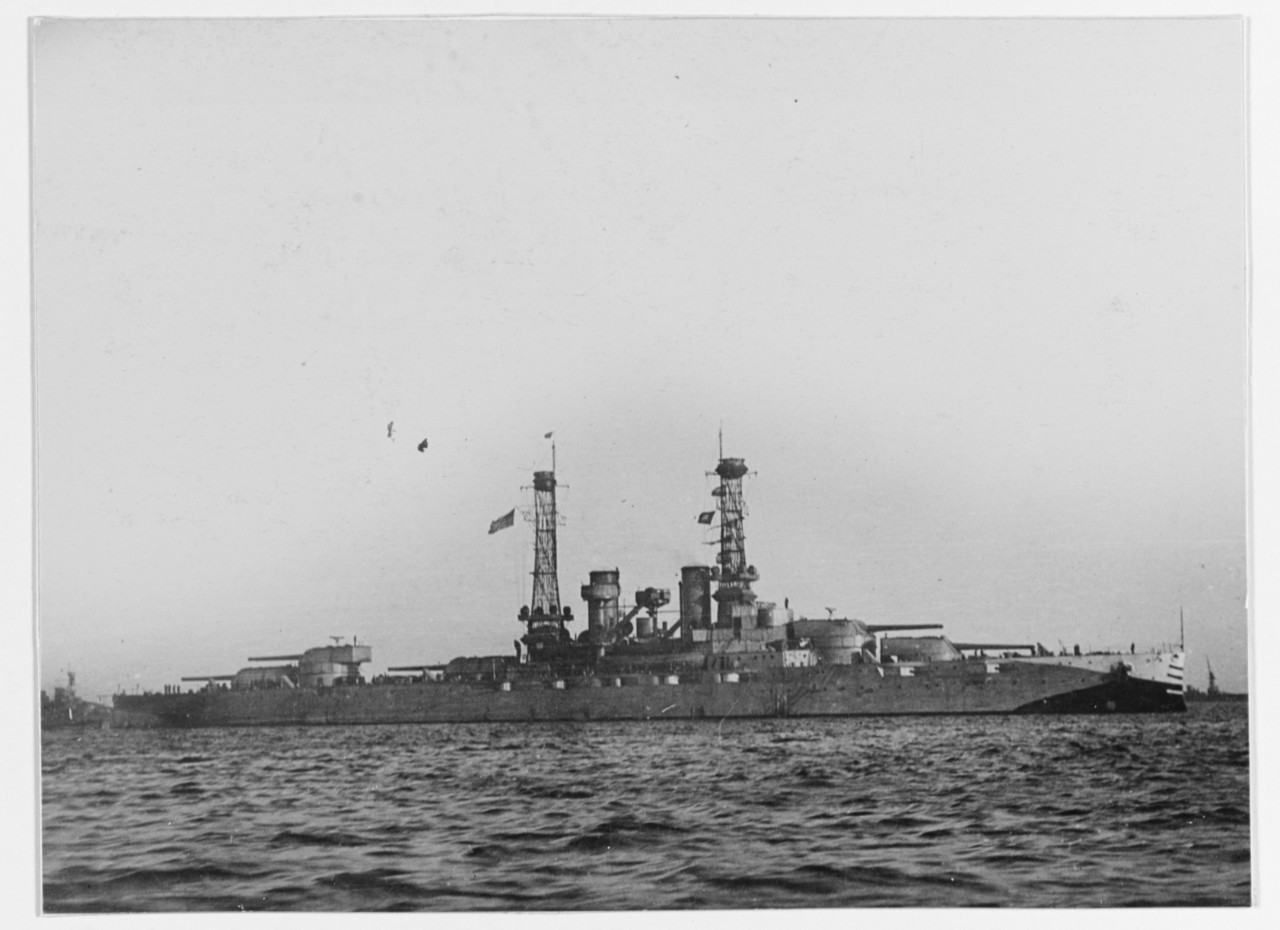 Photograph of the battleship at sea